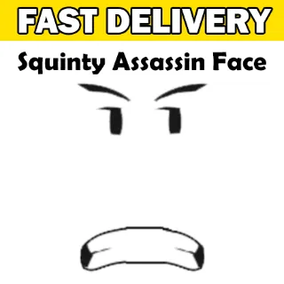 Squinty Assassin Face Toy Face Code Avatar - Delivered in 1hr - 32hr
