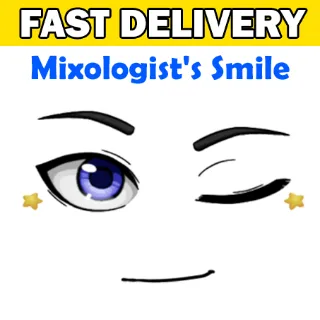 Mixologist's Smile Face Toy Face Code Avatar - Delivered in 1hr - 32hr