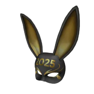 2025 Gold Bunny Ears Mask