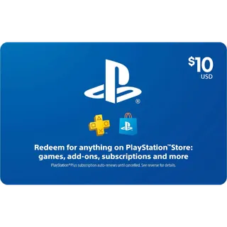 $10.00 USD PlayStation Store