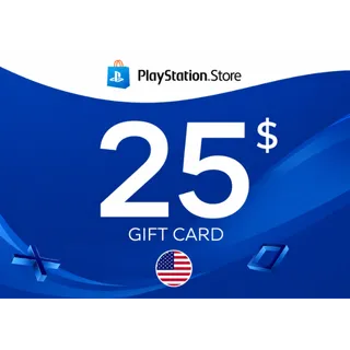 $25.00 USD PlayStation Store Gift Card