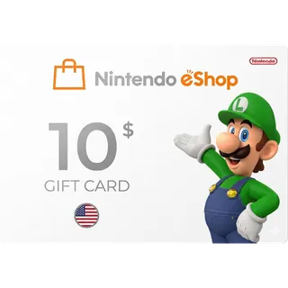 $10.00 USD Nintendo eShop Gift Card