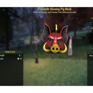 Glowing pig mask