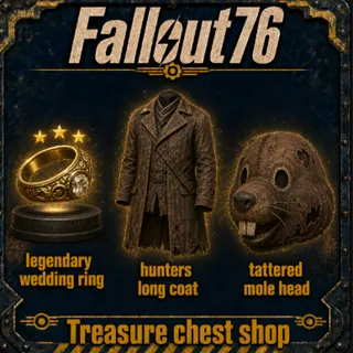 Wedding ring,hunters long coat,tattered mole head with legendary