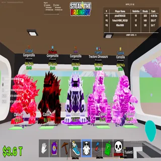 3 Gorgonzilla 1 Tractoro Dinosauro 1 Cornizilla  - Steal the Brainrot