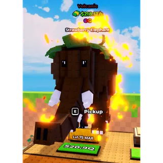Volcanic Strawberry Elephant $218.1T/s | Max Level|Kick a Lucky Block