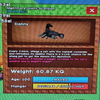 Giant Scorpion 60-61kg+