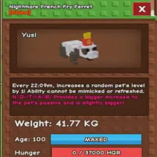 Huge French Fry Ferret