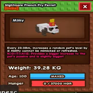 Huge French Fry Ferret