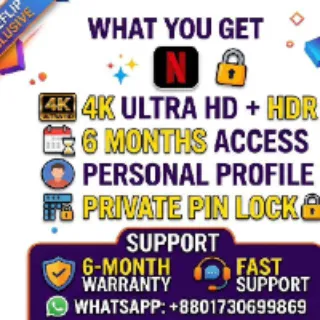 Netflix Premium 4K UHD | 6 Months Warranty | Private Profile & PIN