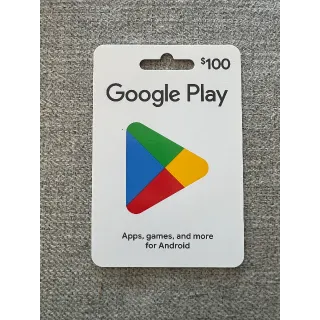 $100.00 USD Google Play