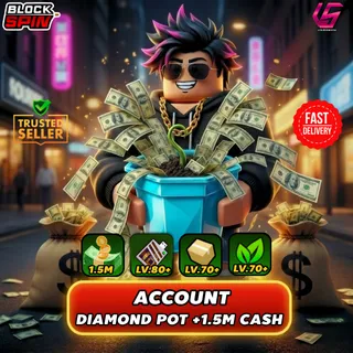 BlockSpin Account Diamond Pot +1.5M Cash