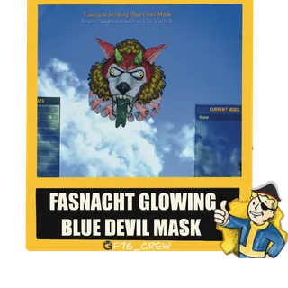 Fasnacht Glowing Blue Devil Mask 
