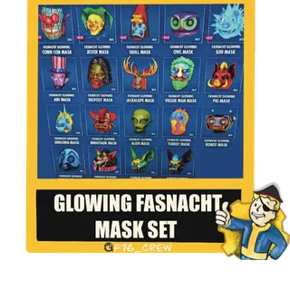 Full 19 Glowing Fasnacht Mask Set