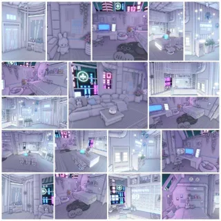 🎀 🌐 Cyberpunk Futuristic Kawaii Apartment 💿 🏙️