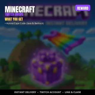 ⛏️ Minecraft Twitch Drops 🧱 Aurora Cape Code (Java & Bedrock)