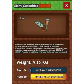 SHINY COCKATRICE- Age: 74