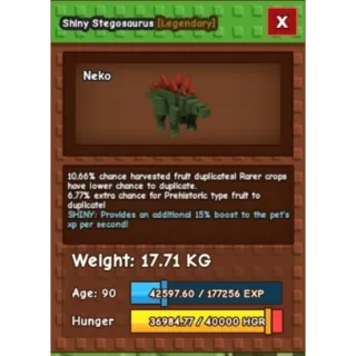 SHINY STEGOSOURUS- Age: 90