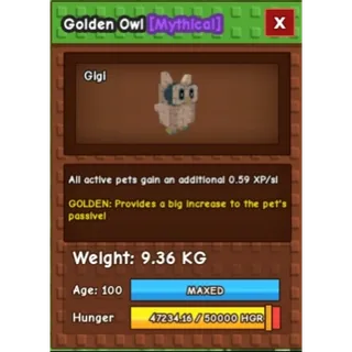 GOLDEN OWL- AGE: 100