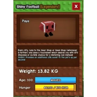 SHINY FOOTBALL   AGE: 100