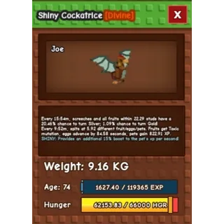SHINY COCKATRICE- Age: 74