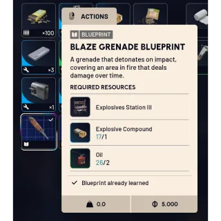 Blaze Grenade Blueprint