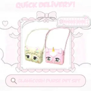 Glamicorn purse pet set
