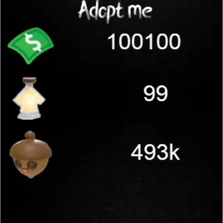 💰 Adopt Me |100K Bucks +493K Acorns +99 Age-Up Potions +2x Random Pets | Instant Delivery ⚡9