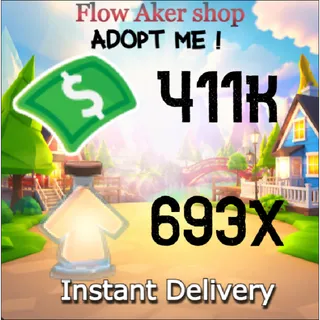 Adopt Me 693x+ Age-Up Potions +411k Bucks | Instant Delivery |