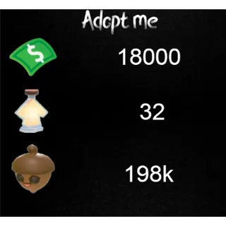 💰 Adopt Me |18K Bucks +198K Acorns +32 Age-Up Potions +5x Random Pets | Instant Delivery ⚡9