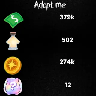 274k compass coin / 379k Bucks  / 502 age-up potions -12x Random pets -Adopt Me! 