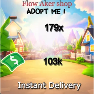 Adopt Me | 179x+ Age-Up Potions + 103k Bucks | Instant Delivery |