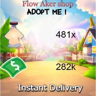 Adopt Me |  481x + Age-Up Potions + 282k Bucks | Instant Delivery |