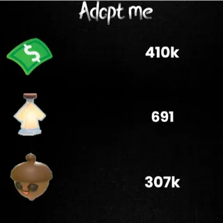 307k acorn / 410k Bucks / 691 age-up potions / Fish baits  -Random pets -Adopt Me! 6
