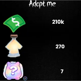 210k Bucks  / 270 age-up potions -7x Random pets -Adopt Me! 