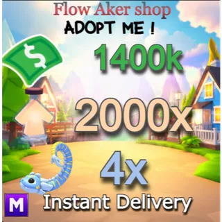 1400k bucks and 2000 age-up potions |4x Mega Tealwood monster  | Fast delivery