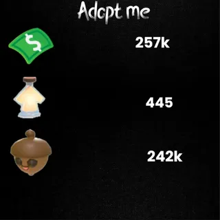 💰 Adopt Me |257K Bucks +242K Acorns +445 Age-Up Potions +12 Random Pets | Instant Delivery ⚡9