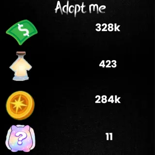 284k compass coin / 328k Bucks  /423 age-up potions -11x Random pets -Adopt Me! 