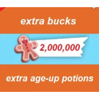  2M GIngerbread  AGEUPR POTION POTINS extra thing extra bucks   - Adopt me 