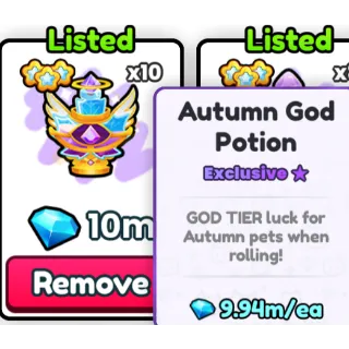 10x Autumn God Potions 