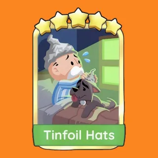 [Pre-Order] Tinfoil Hats 5⭐ Gold Sticker Monopoly Go Golden Blitz