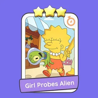 Girl Probes Alien 3⭐ Bonus Set Monopoly Go Sticker