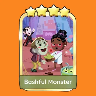 Bashful Monster 4⭐ Gold Sticker Monopoly Go Golden Blitz