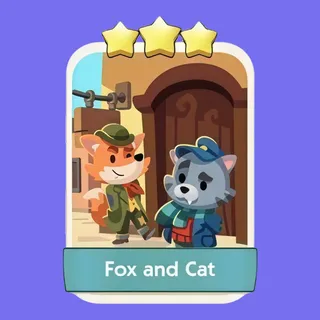 Fox and Cat 3⭐ Monopoly Go Sticker