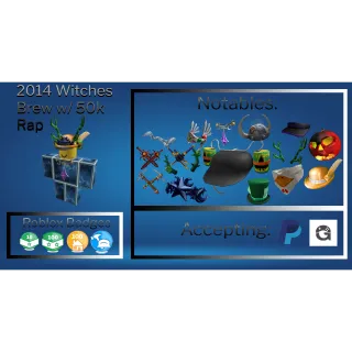 Roblox: Witches Brew / 50k Rap + Rare Toy codes Items and Offsales