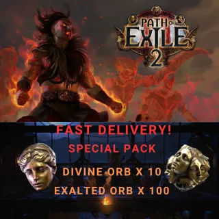 POE 2 Currency Special Pack : x10 Divine Orb + x100 Exalted Orb | Fast Delivery!