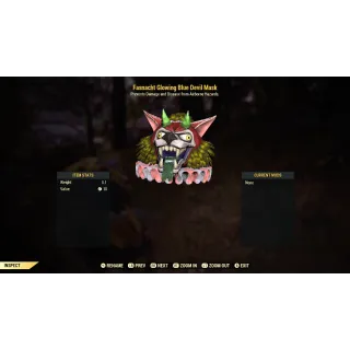 Fasnacht Glowing Blue Devil Mask