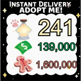 Age Up Potions + Bucks + Gingerbread - Adopt Me