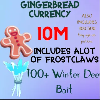 10 MILLION GINGERBREAD ADOPT ME CHRISTMAS EVENT 400-600 TINY AGE-UP POTION 150+ WINTER DEER BAIT FREE FROSTCLAWS