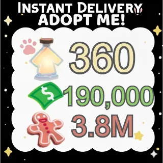 Age Up Potions + Bucks + Gingerbread - Adopt Me